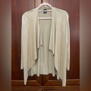Elegant Cream Draped Cardigan